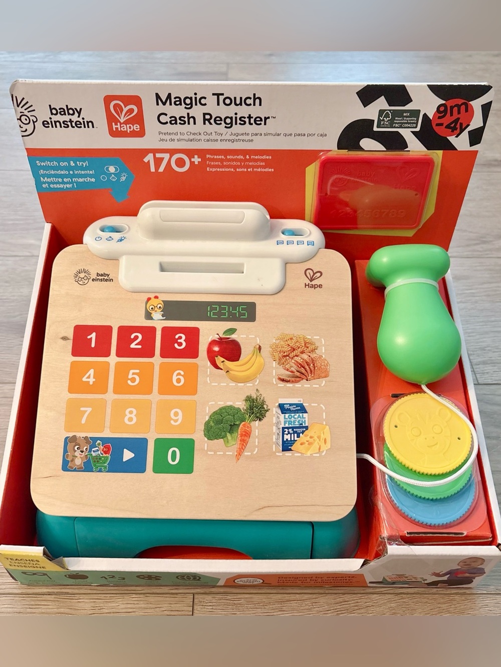 Baby Einstein + Hape Magic Touch Cash Register Pretend to Check Out Toy